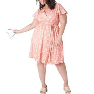 LANE BRYANT Lena Surplice-Neck Fit & Flare Dress Size 22/24